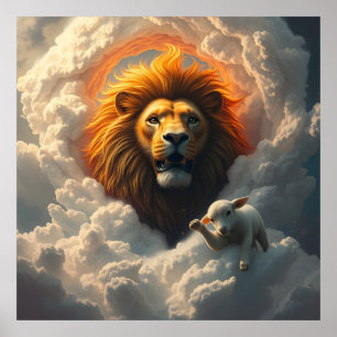 Lion und Lamb Art Poster