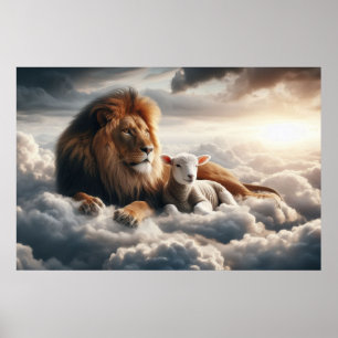 Lion und Lamb Art Poster