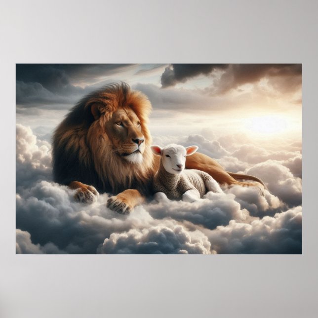 Lion und Lamb Art Poster (Vorne)