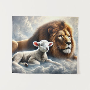 Lion und Lamb Art Tapestry Wandteppich