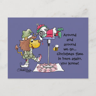 Lion und Lamb Candy Cane Makers Feiertagspostkarte