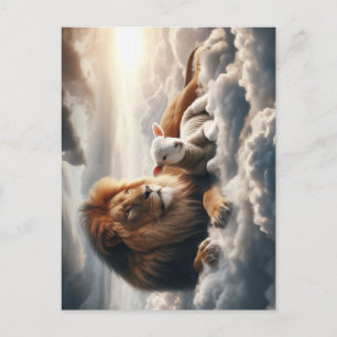 Lion und Lamb Postcard Postkarte