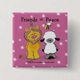 Lion und Lamb True Friends Button