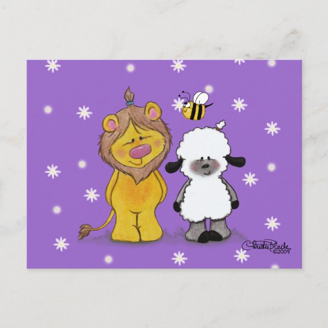 Lion und Lamb True Friends Postkarte (Vorderseite)