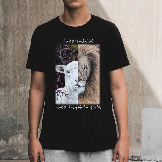 Lion und Lamm, schwarzer T - Shirt (Von Creator hochgeladen)