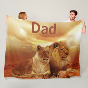 Lion und Lioness Custom Fleece Blanket, groß