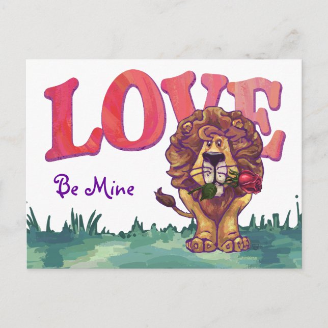 Lion Valentinstag Feiertagspostkarte (Vorderseite)