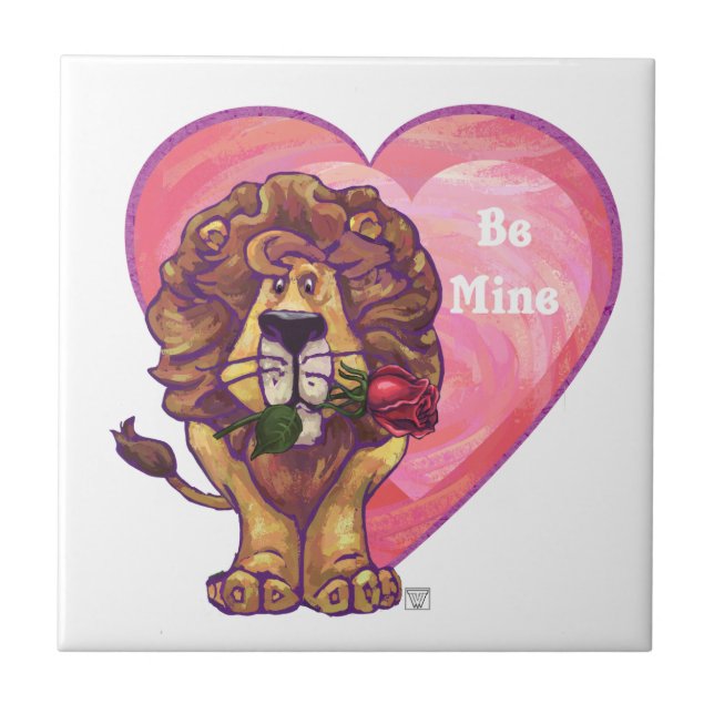 Lion Valentinstag Fliese (Vorderseite)