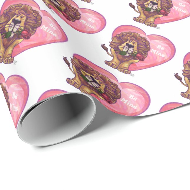 Lion Valentinstag Geschenkpapier (Rolleneckpunkt)