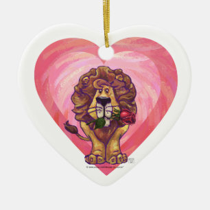 Lion Valentinstag Keramik Ornament