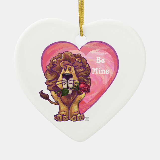 Lion Valentinstag Keramikornament (Vorne)