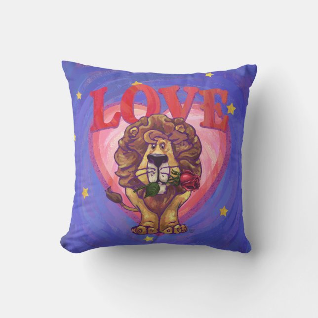 Lion Valentinstag Kissen (Vorderseite)