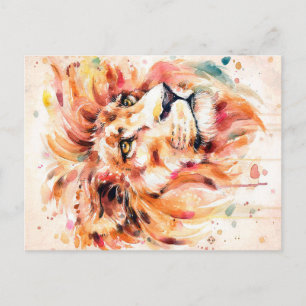 Lion Water Lion Art Wunderbares Geschenk Ankündigungspostkarte