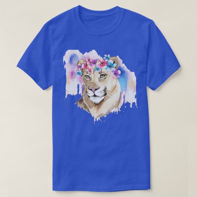 Lion Watercolor Colorful lion Art  T-Shirt (Design vorne)