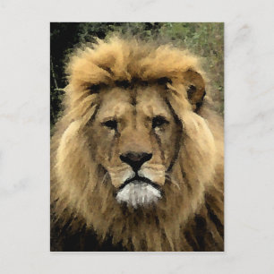 Lion Watercolor Portrait Postkarte