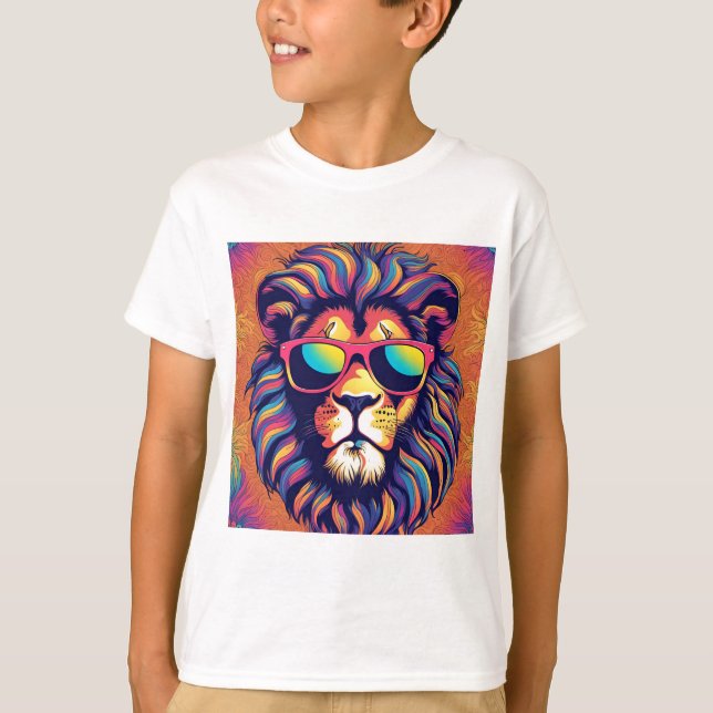 Lion Wearing-Sonnenbrille T-Shirt (Vorderseite)