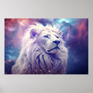 Lion Wild Animal Majestic Wilderness Surrealist Poster