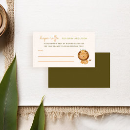 Lion Wild Jungle Baby Duwer Diaper Raffle Begleitkarte