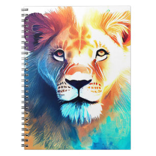 Lion Wild Nature Animal Color Art Malerei Notizblock