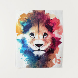 Lion Wild Nature Animal Color Art Malerei Wandteppich
