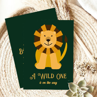 Lion Wild One Baby Dusche, Jungle Safari Thema Einladung