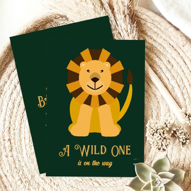 Lion Wild One Baby Dusche, Jungle Safari Thema Einladung (Von Creator hochgeladen)