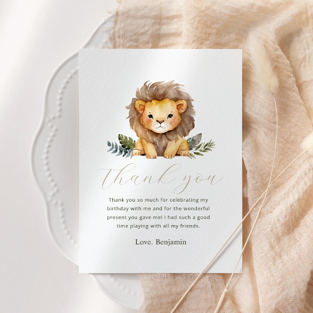 Lion Wild One Birthday Danke-Card Einladung (Von Creator hochgeladen)
