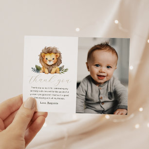 Lion Wild One Birthday Foto Vielen Dank Einladung