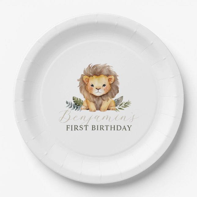 Lion Wild One Birthday Paper Tellers Pappteller (Vorderseite)