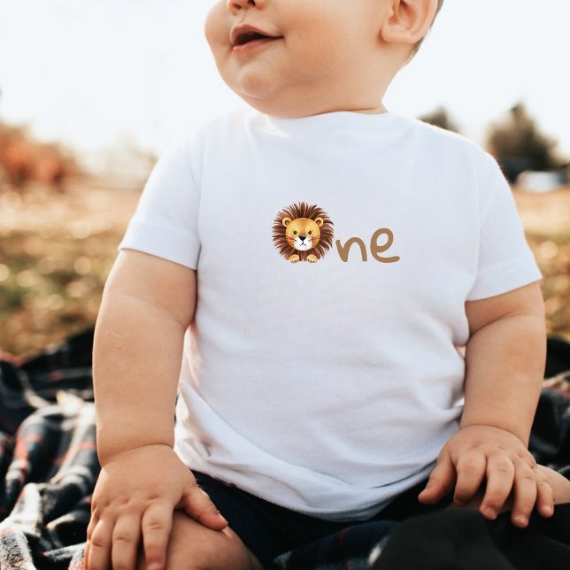 Lion wild one Geburtstag Baby T-shirt (Von Creator hochgeladen)