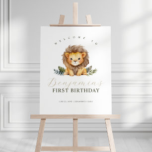 Lion Wild One Geburtstag Begrüßungszeichen Poster