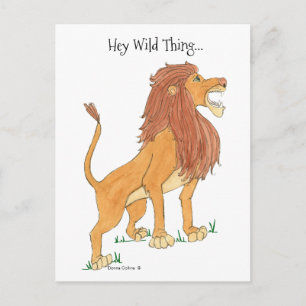 Lion Wild Sache Post Card Postkarte