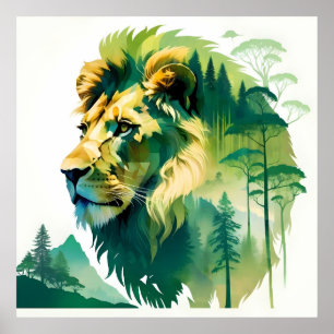 Lion Wildlife Animal Nature Umwelt Dschungel Kunst Poster