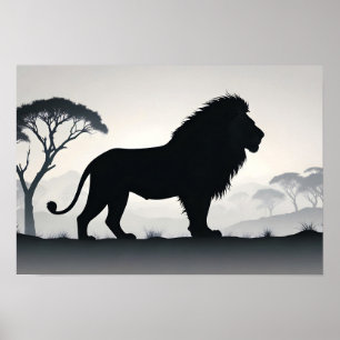 Lion Wildlife Animal Nature Umwelt Dschungel Kunst Poster