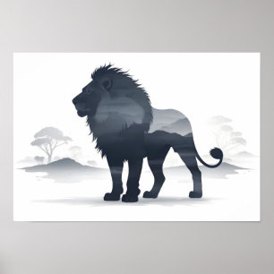 Lion Wildlife Animal Nature Umwelt Dschungel Kunst Poster