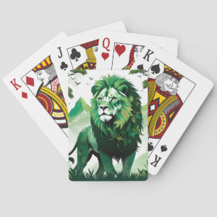 Lion Wildlife Animal Nature Umwelt Dschungel Kunst Spielkarten