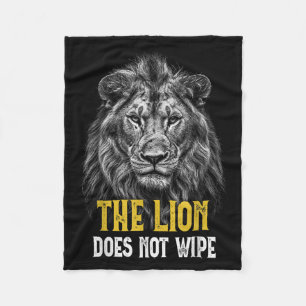 Lion wischt nicht ab - Funny Lion Meme Fleecedecke