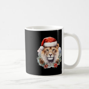 Lion with Christmas Hat South Africa Safari Animal Kaffeetasse