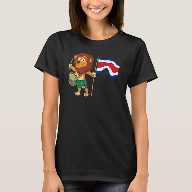 Lion with the Costa Rica flag T-Shirt (Vorderseite)