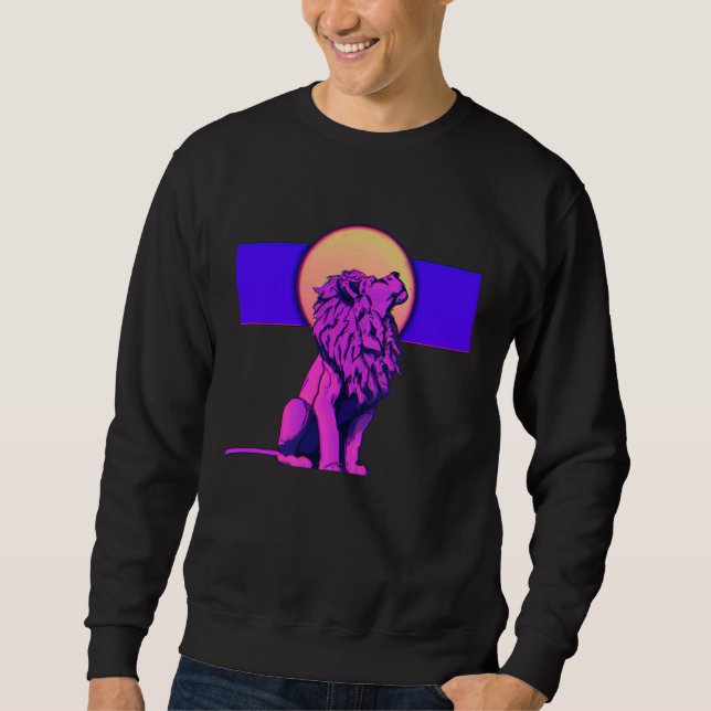 Lion With The Moon Freedom Zion  1 Sweatshirt (Vorderseite)