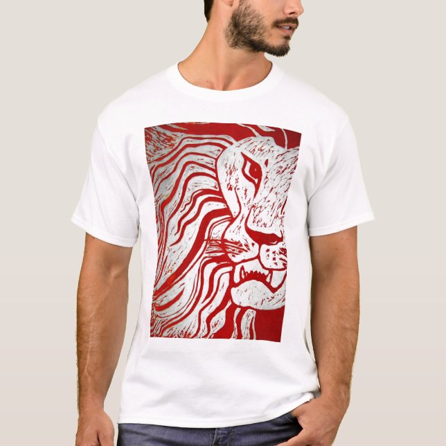 Lion Woodcut T - Shirt (Vorderseite)