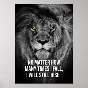 Lion Workout Gym Hustle Success Motivierend Poster