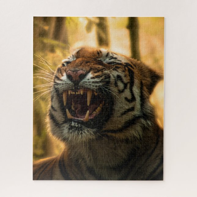 Lion Yawning Majestic King of the Dschungel Puzzle (Vertikal)