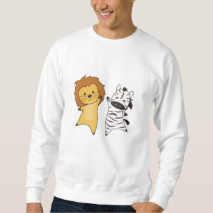 Lion Zebra Zoo Niedlicher Tiere für Kinder Safari Sweatshirt