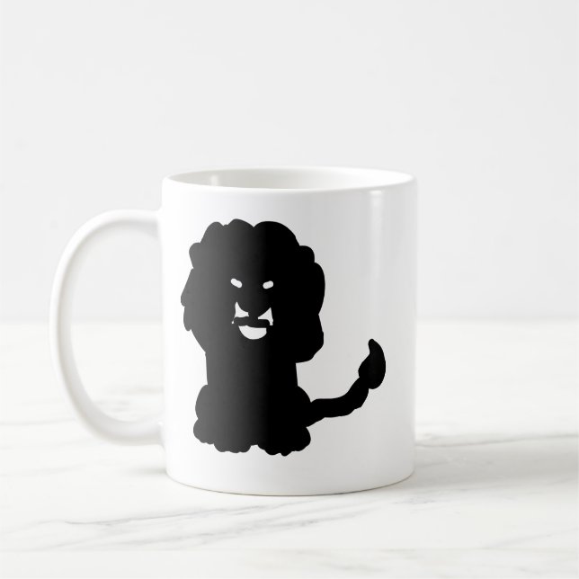 Lion Zodiac Mug • Bold Leo Silhouette Art Kaffeetasse (Links)