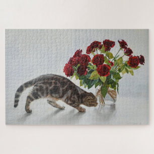 Lionel, die Katze und die Rose - Kunst Puzzle