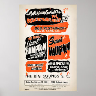 Lionel Hampton - Sarah Vaughan Jazzplakat - Groß Poster