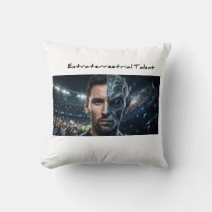 Lionel Messi Alien Ziege - Modernes quadratisches  Kissen