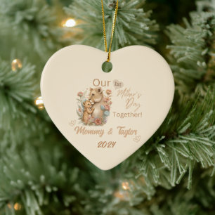 Lioness and baby, Our First Mother's day Together Keramik Ornament