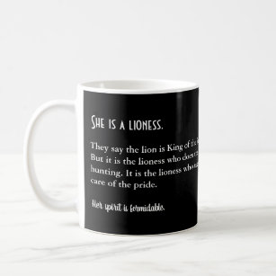 Lioness betrachtete inspirierende Kaffee-Tasse Tasse